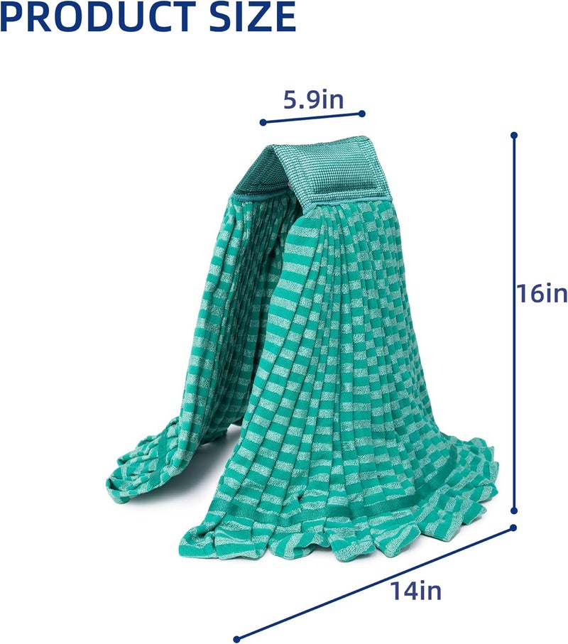 DRKLEAN 2 Pack Large Microfiber Tube Mop Heads,6 inch,Heavy Duty Mop Head,Highly Absorbent,Commercial Mop Head Replacement,Wet Mop Heads Replacement,for Hardwood, Tile, Laminate Floors,Green - Image 2